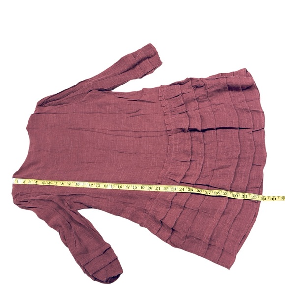 INDIGO SOUL Dusty Rose Tiered Bohemian Tunic Top Size LARGE - Picture 8 of 11